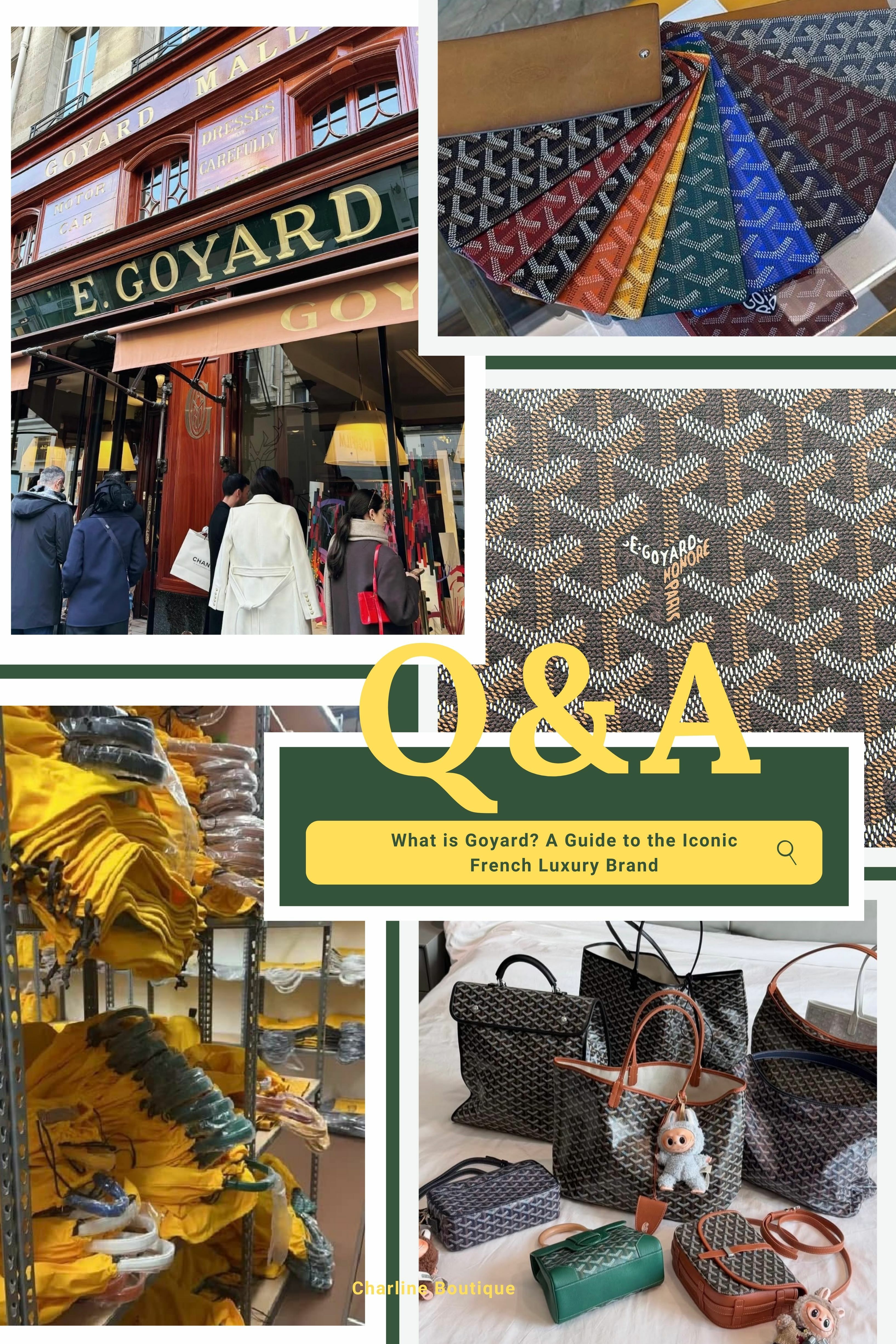 Q1｜Goyard 是什麼品牌？為什麼那麼多人愛？ Goyard 是法國百年皮件品牌，創立於 1853 年，總部設於巴黎，前身為專門為貴族打造行李箱的工坊。與 Louis Vuitton 相比，Goyard 更加「神祕」，因為它幾乎不接受媒體採訪，也沒有電商通路，也因此在內行人圈子裡更顯稀有與獨特。  品牌三大魅力：  專屬 Y 字花紋帆布：Goyardine 帆布是由亞麻與棉混紡製成，表層經防水塗層處理，紋路立體、色彩飽和，是 Goyard 的專利技術。  每一咖都為你手工打造：無論是包包或配件，幾乎都是在法國的工坊內由工匠手工縫製、塗層、包邊，追求細節與質感。  不刻意曝光，卻備受追捧：從不找明星代言，也不舉辦大型秀展，但仍獲無數名人支持，如可可香奈兒、卡戴珊家族、川普家族等都是愛用者。  建議閱讀：捕捉奢華時尚潮流，探索 Goyard 經典包款