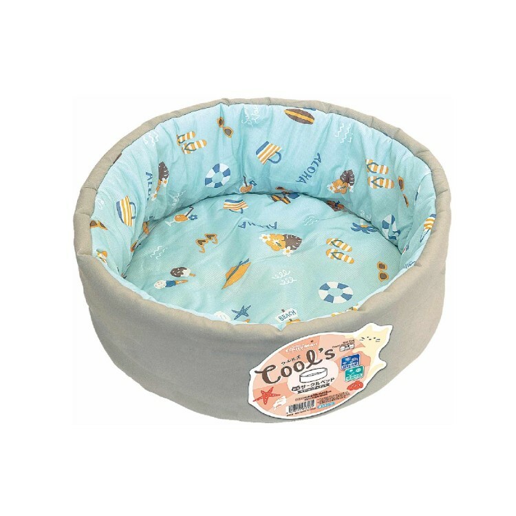 DoggyMan 夏日沙灘 涼感圓形寵物窩 薄荷綠