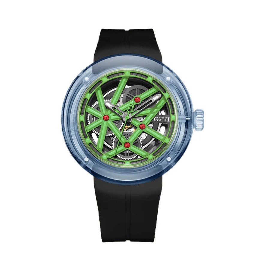 【Bonest Gatti 布加迪】BG7702 潮流 高透錶殼 鏤空 動力儲存 21顆寶石軸承 機械錶-