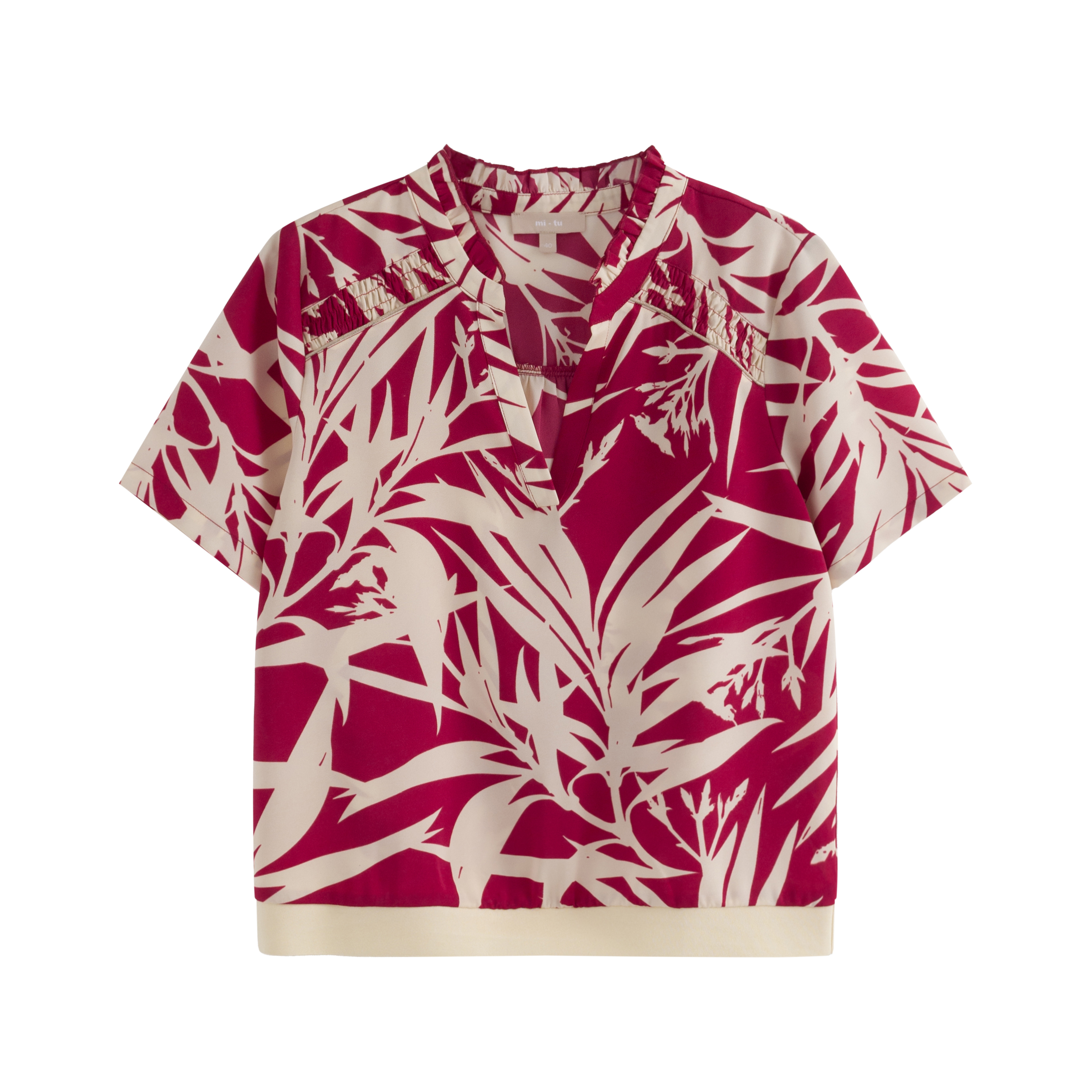 mi-tu 印花V領上衣