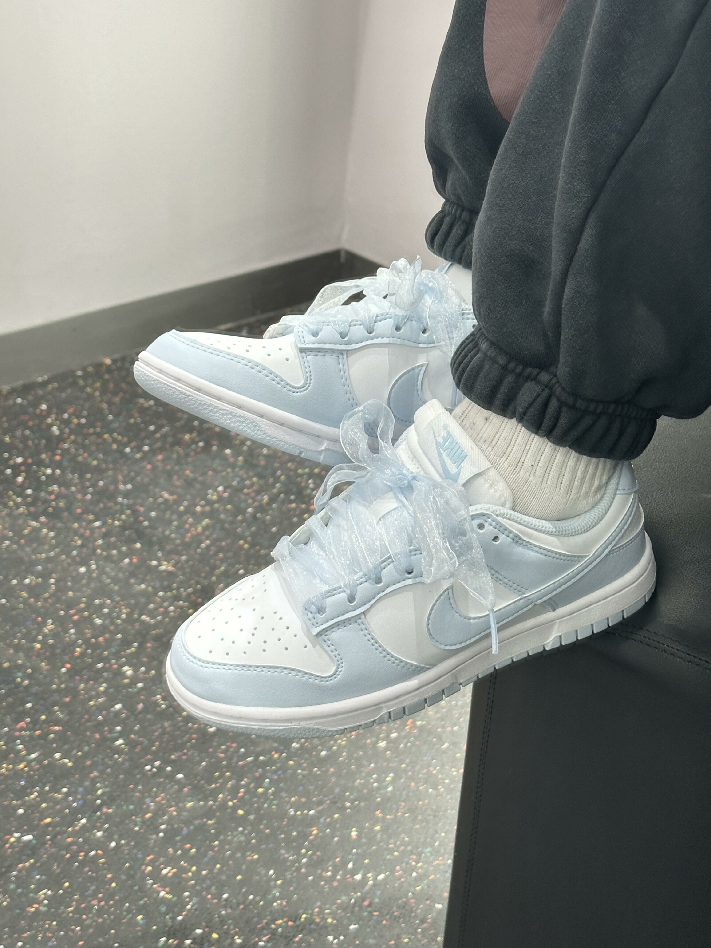 Nike Dunk Low Next Nature 冰晶藍 寶寶藍 藍白色 緞帶鞋帶 芭蕾風 女款 IB7311-100/預購