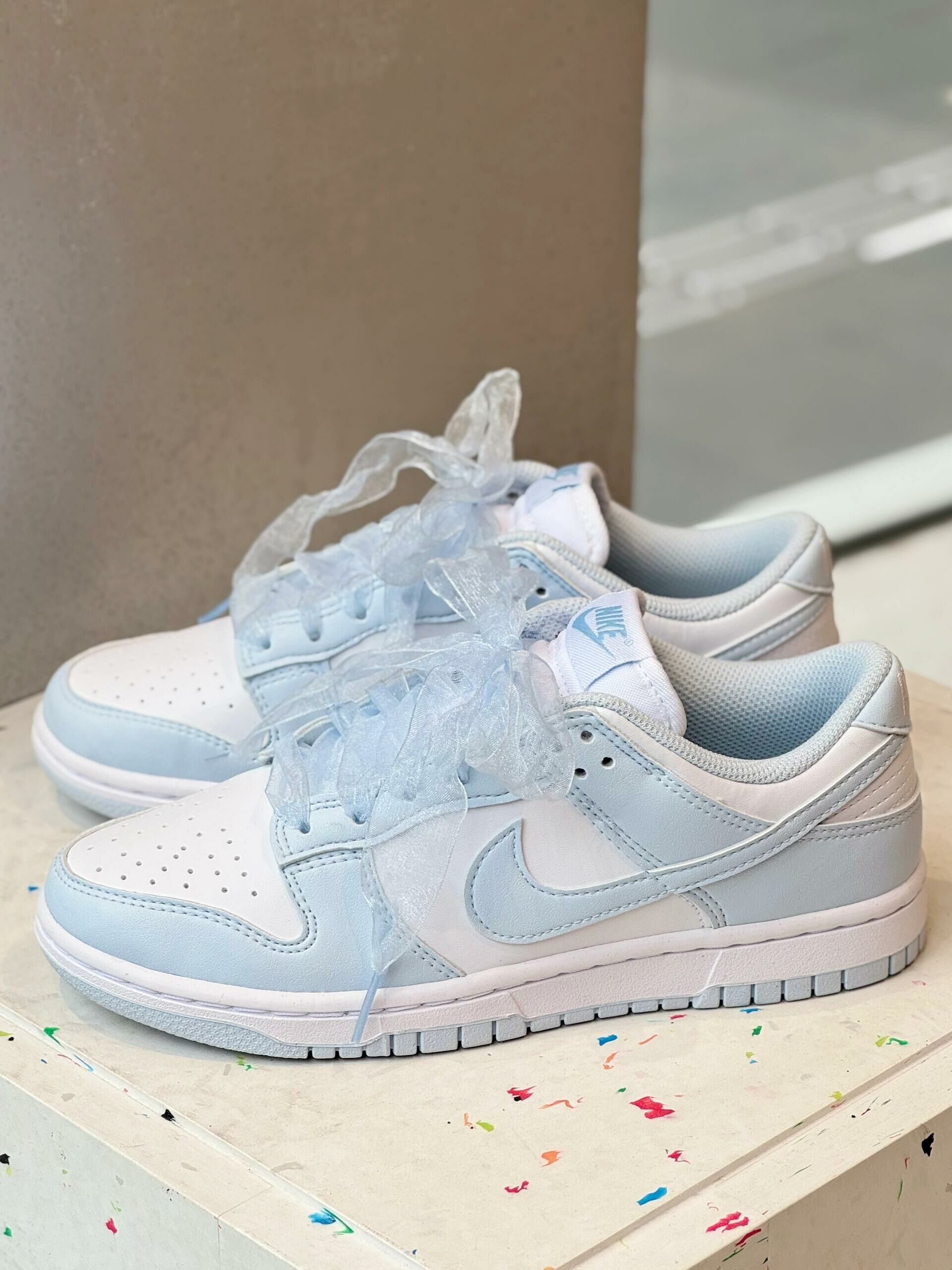 Nike Dunk Low Next Nature 冰晶藍 寶寶藍 藍白色 緞帶鞋帶 芭蕾風 女款 IB7311-100/預購