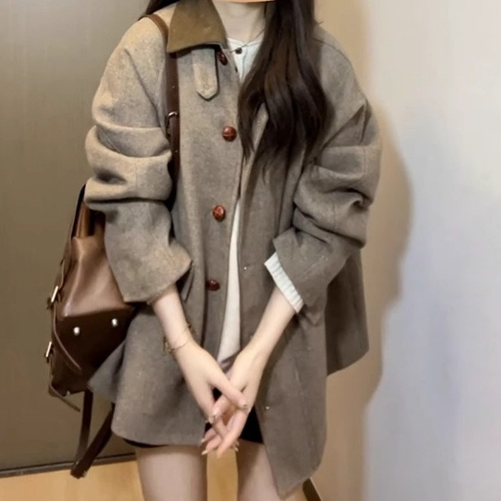 Vintage Korean Style Woolen Coat