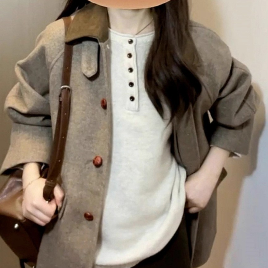 Vintage Korean Style Woolen Coat