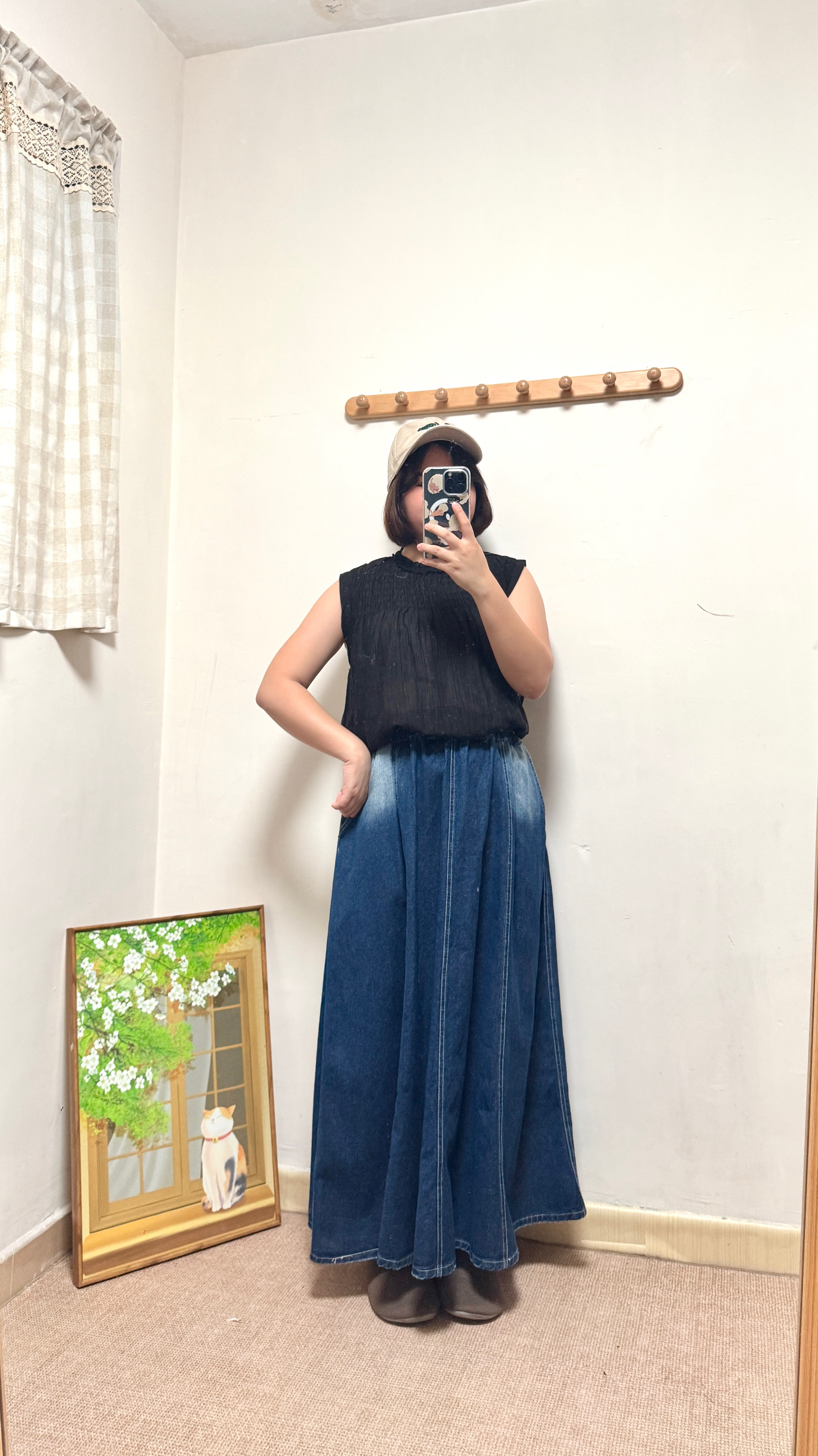 小魚尾超靚刷色牛仔裙