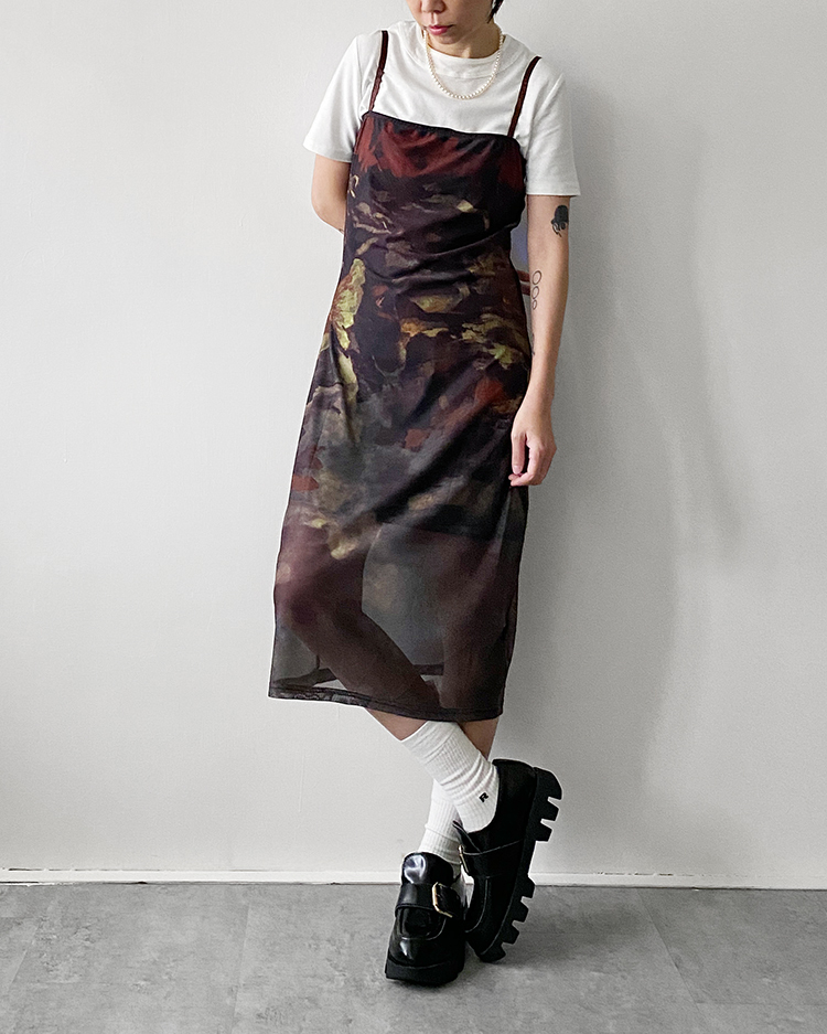 MFD-2688 印花網紗洋裝