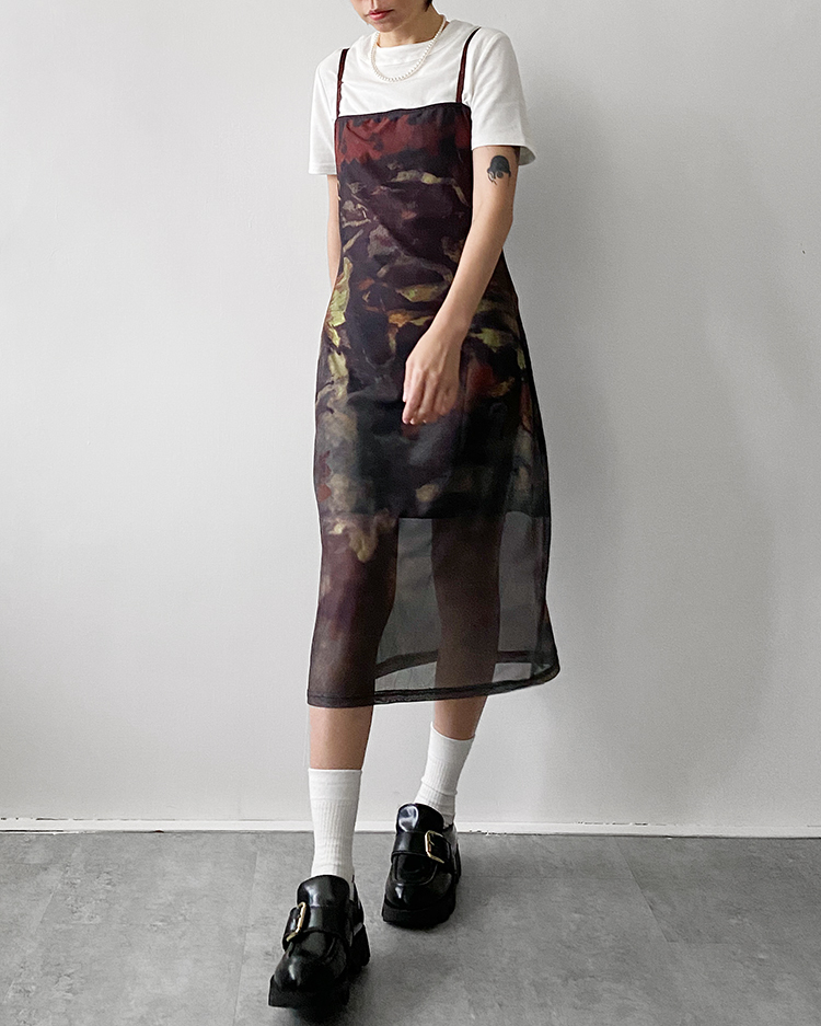 MFD-2688 印花網紗洋裝