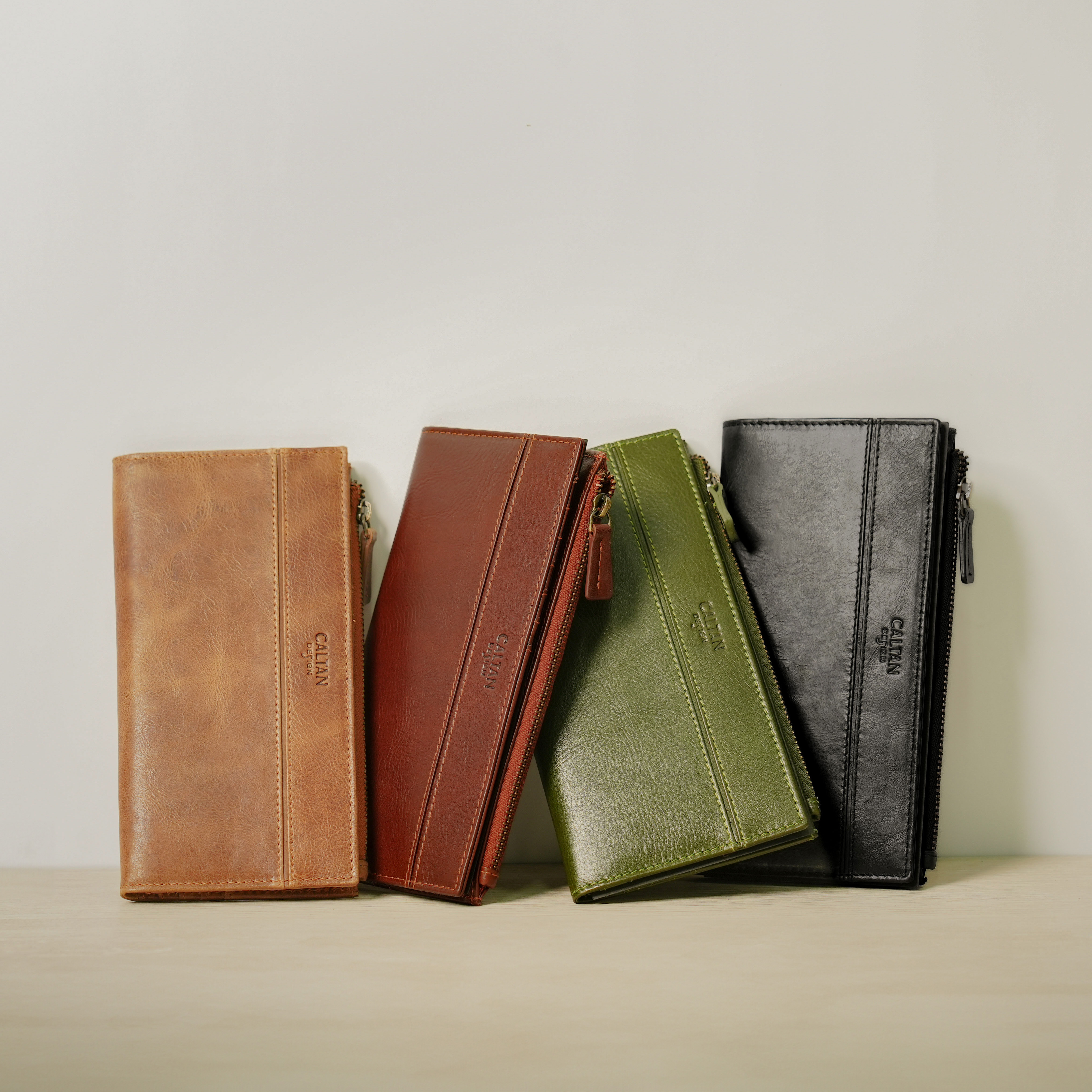 極致輕薄零錢袋真皮長夾-五色(075140)