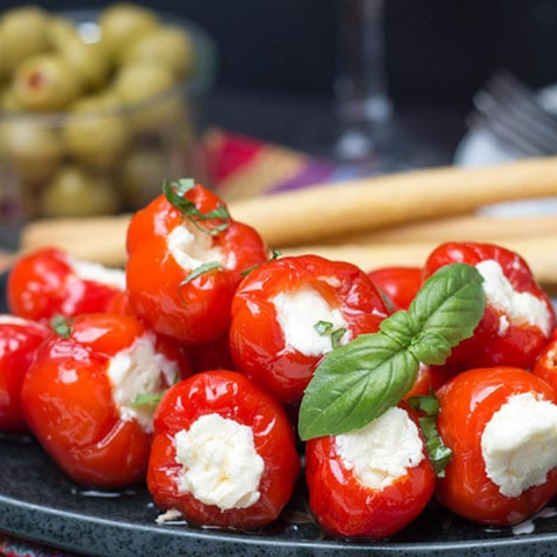 油漬甜椒鑲起司