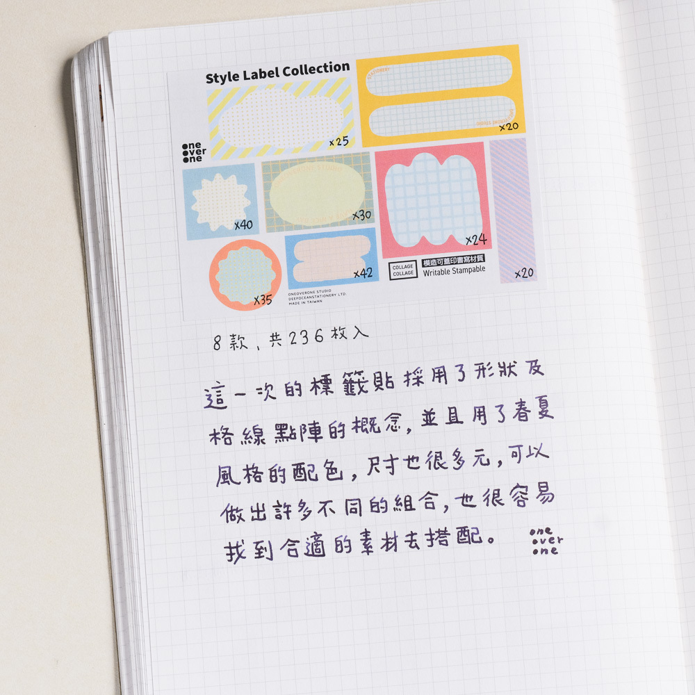 貼紙綜合包 造型風格 模造標籤貼紙組|一分之一工作室 台灣