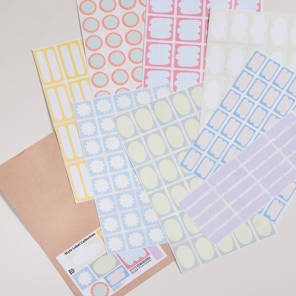 貼紙綜合包 造型風格 模造標籤貼紙組|一分之一工作室 台灣