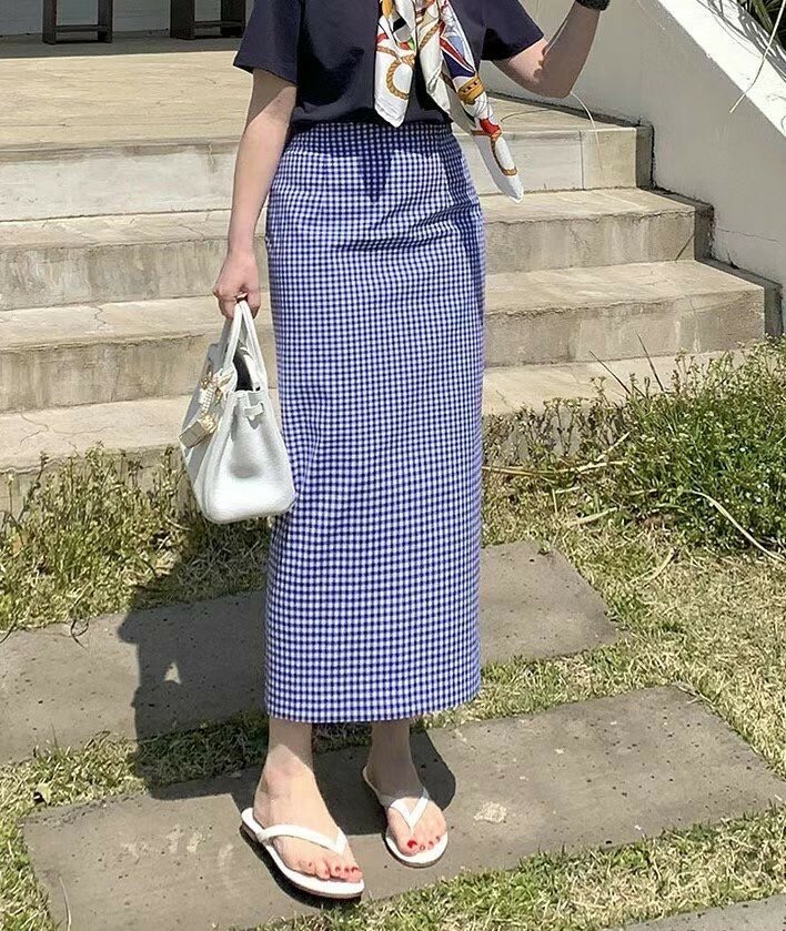 細格長包裙