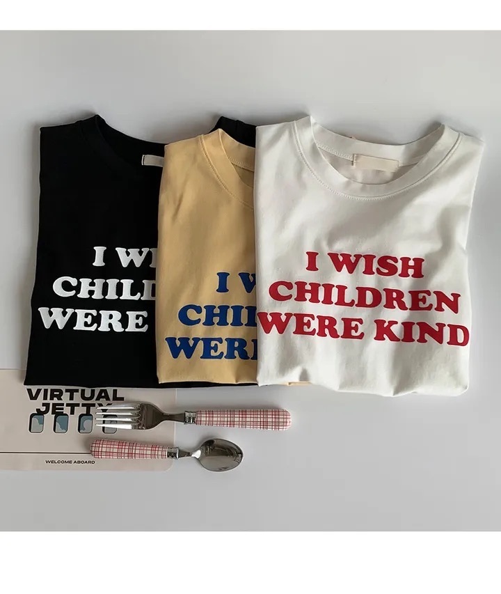 【優惠現貨】韓國 I WISH CHILDREN WERE KIND TEE（3色）