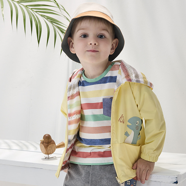 PIPPY可愛小恐龍雙面穿連帽外套 黃