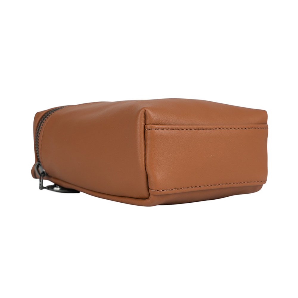 【LONGCHAMP】Le Pliage Xtra XS 小牛皮拉鍊迷你手提/斜背二用包(白蘭地酒色)10285 987 504