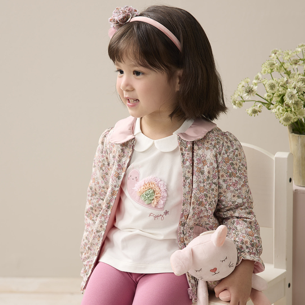 PIPPY甜美優雅花瓣領圍雙面穿外套 粉