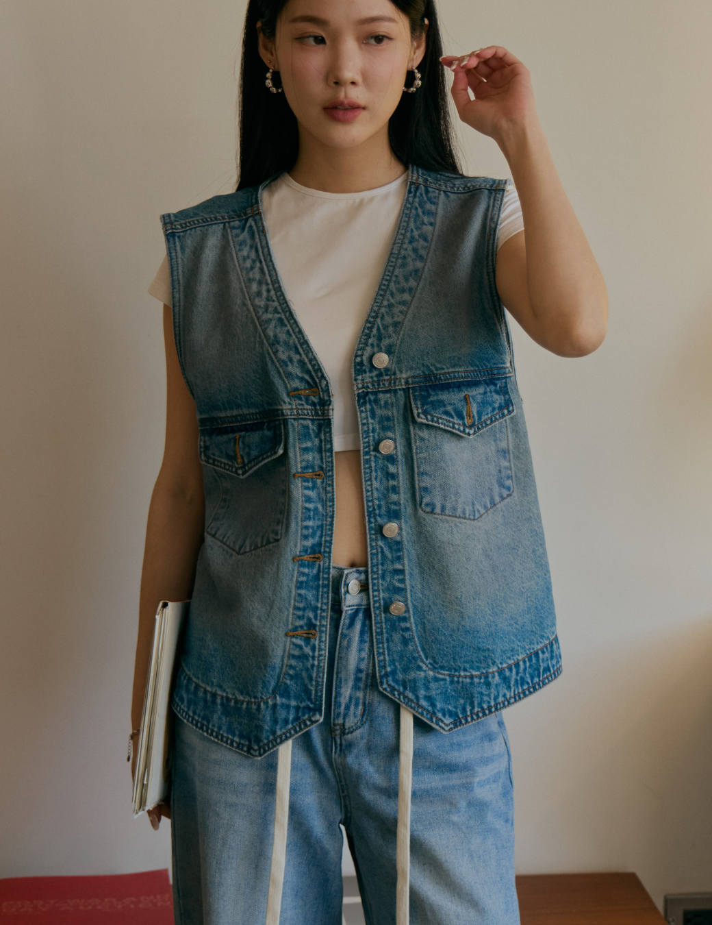 經典俐落牛仔背心外套（2尺寸）