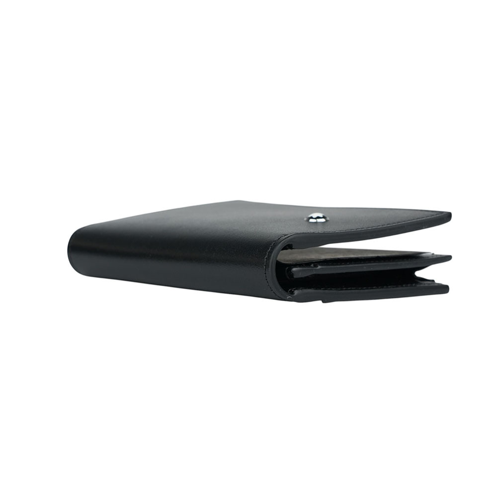 【MONT BLANC】Meisterstuck 大班系列光滑牛皮二折4卡卡片夾/名片夾(黑色)198321