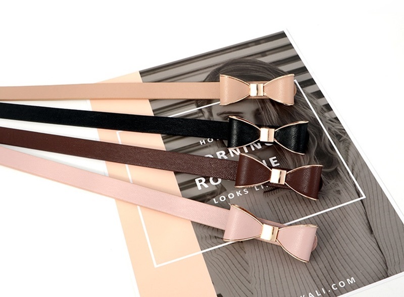 立體蝴蝶結細皮帶  四色