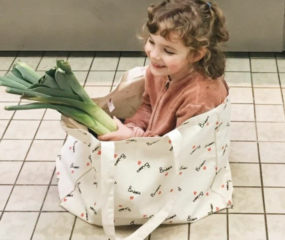 Mathilde cabanas marché 大容量Bisou帆布袋 Bisou bag