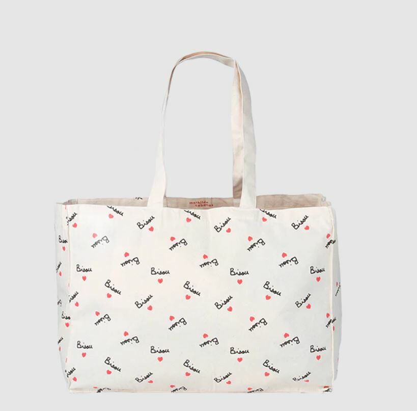 Mathilde cabanas marché 大容量Bisou帆布袋 Bisou bag