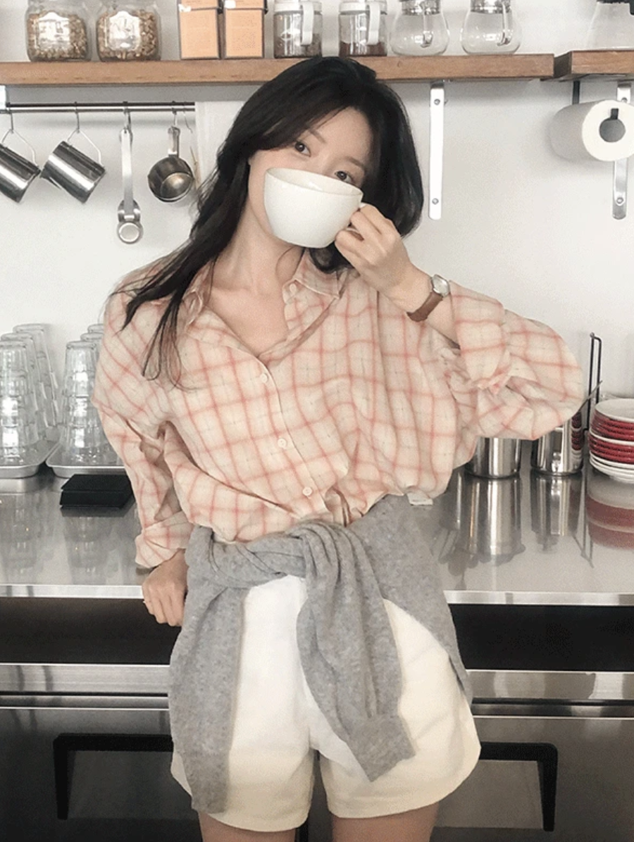 預訂｜SLOWAND #SLOWMADE 霧感柔色格紋恤衫 (2 Color)