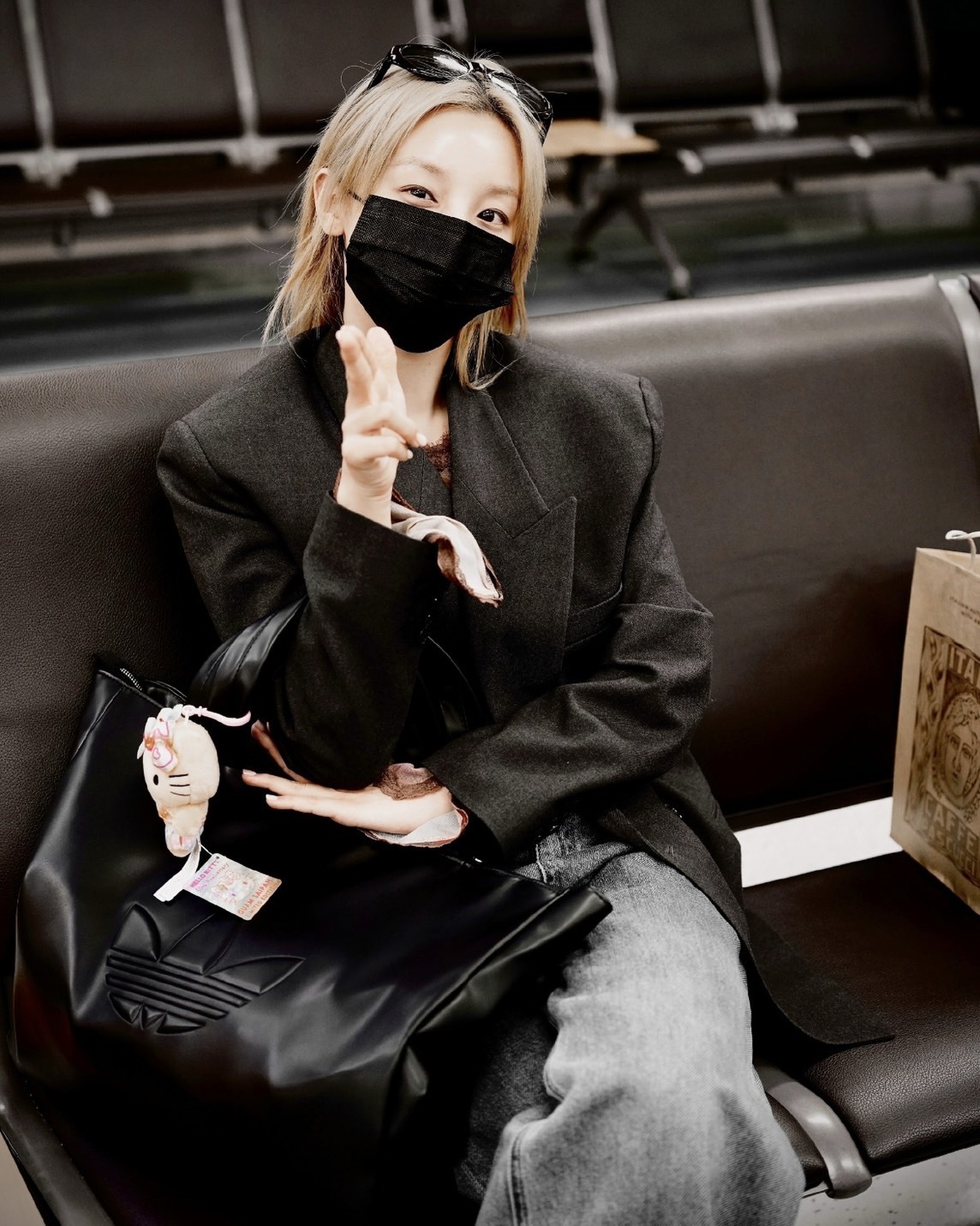 <宋雨琦同款>Adidas Originals 皮革 防水 防汙 托特包 黑色