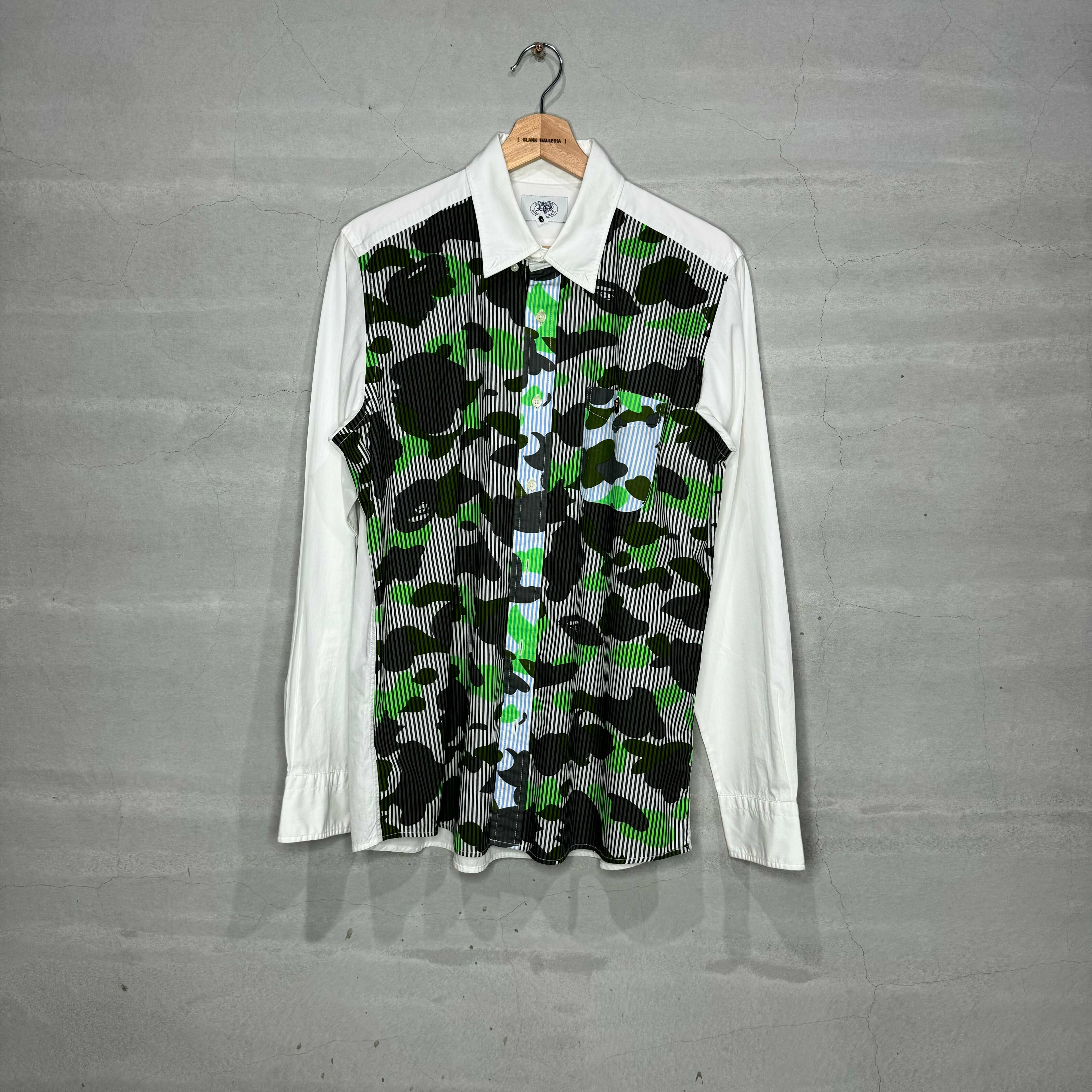 (二手) Bape Cut and Collage Stripe Camo Front LS Shirt