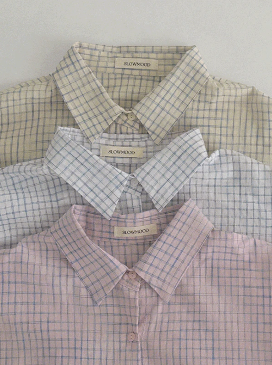 預訂｜SLOWAND #SLOWMADE 手繪感層疊格紋恤衫 (3 Color)