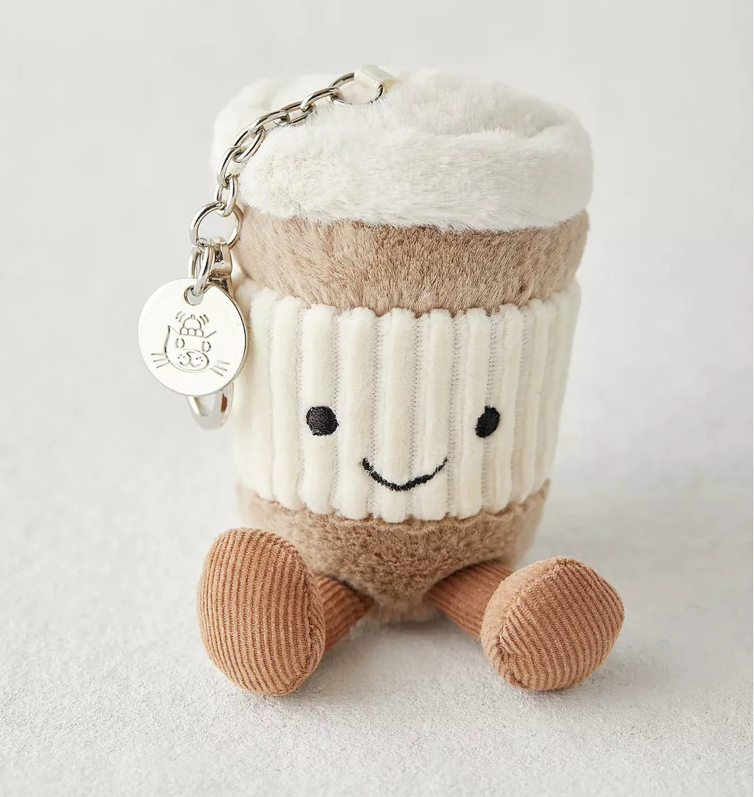 Jellycat 拿鐵咖啡杯吊飾 Amuseable Coffee-To-Go Bag Charm 拿鐵咖啡