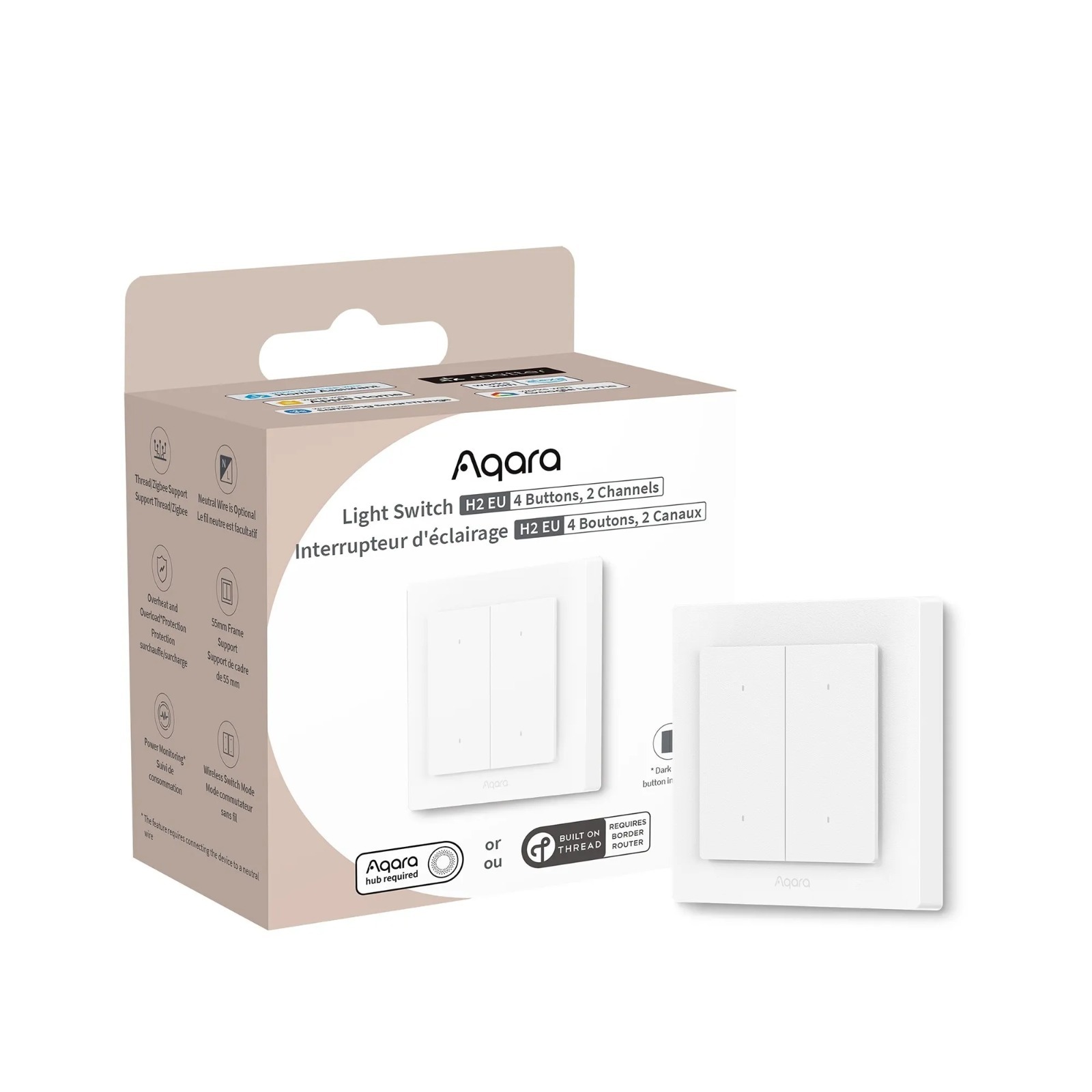 Aqara Smart Wall Light Switch H2 EU 智能牆壁開關【香港行貨】