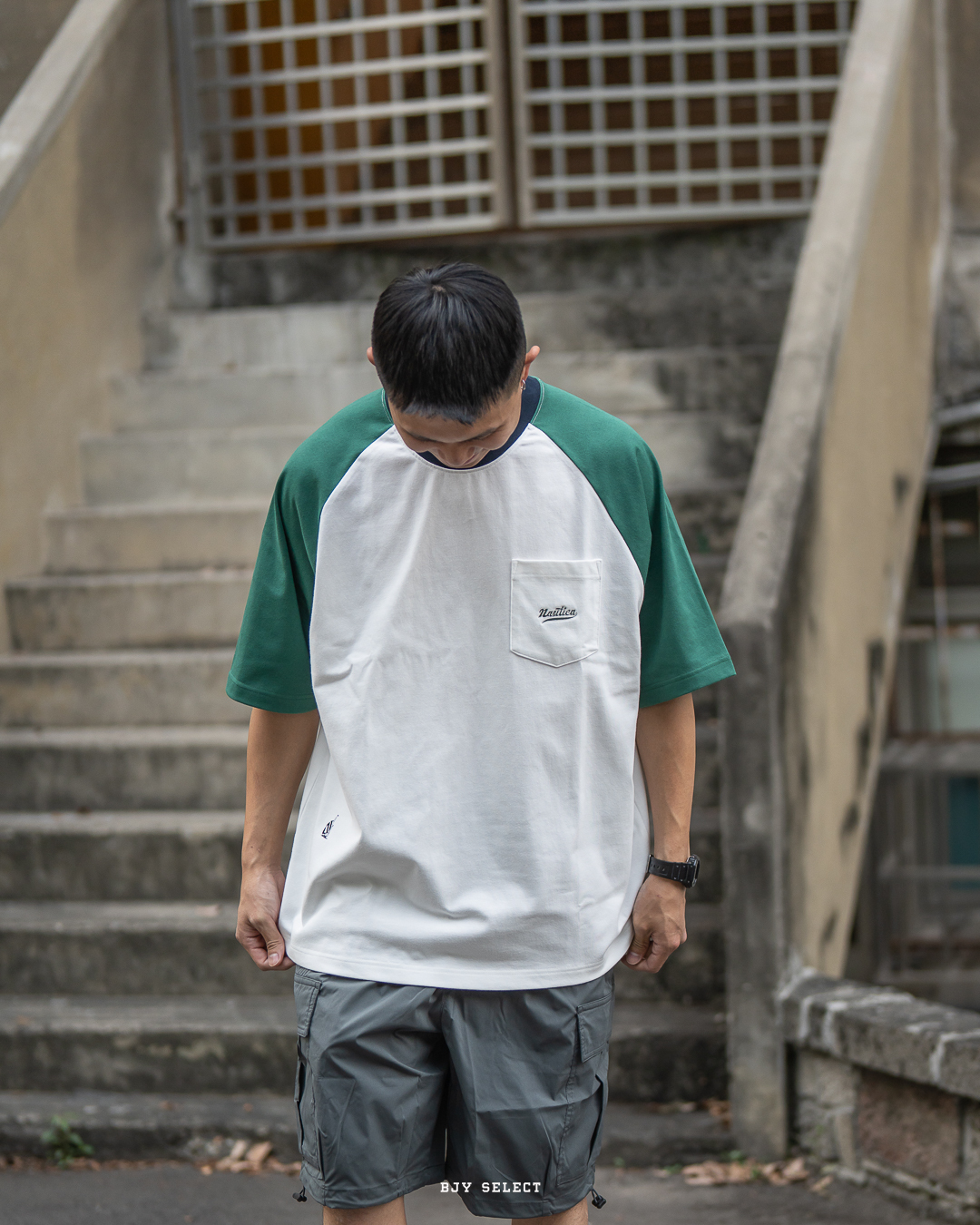 #現貨 NAUTICA 口袋刺繡 拼接短袖 兩色