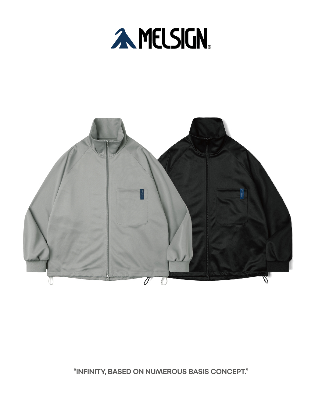 MELSIGN 立領運動外套 透氣 克蘭袖 黑/灰 24 A/W MSTP. Principle Cozy Jacket