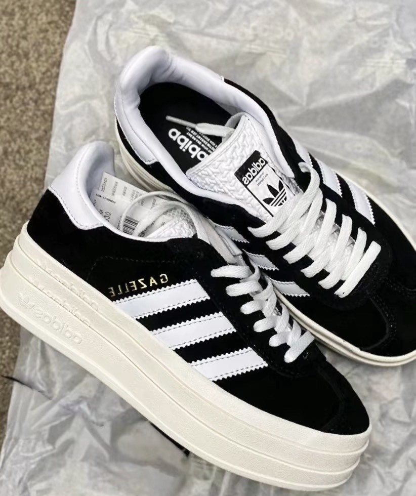 Adidas Originals Gazelle Bold 厚底黑白 HQ6912