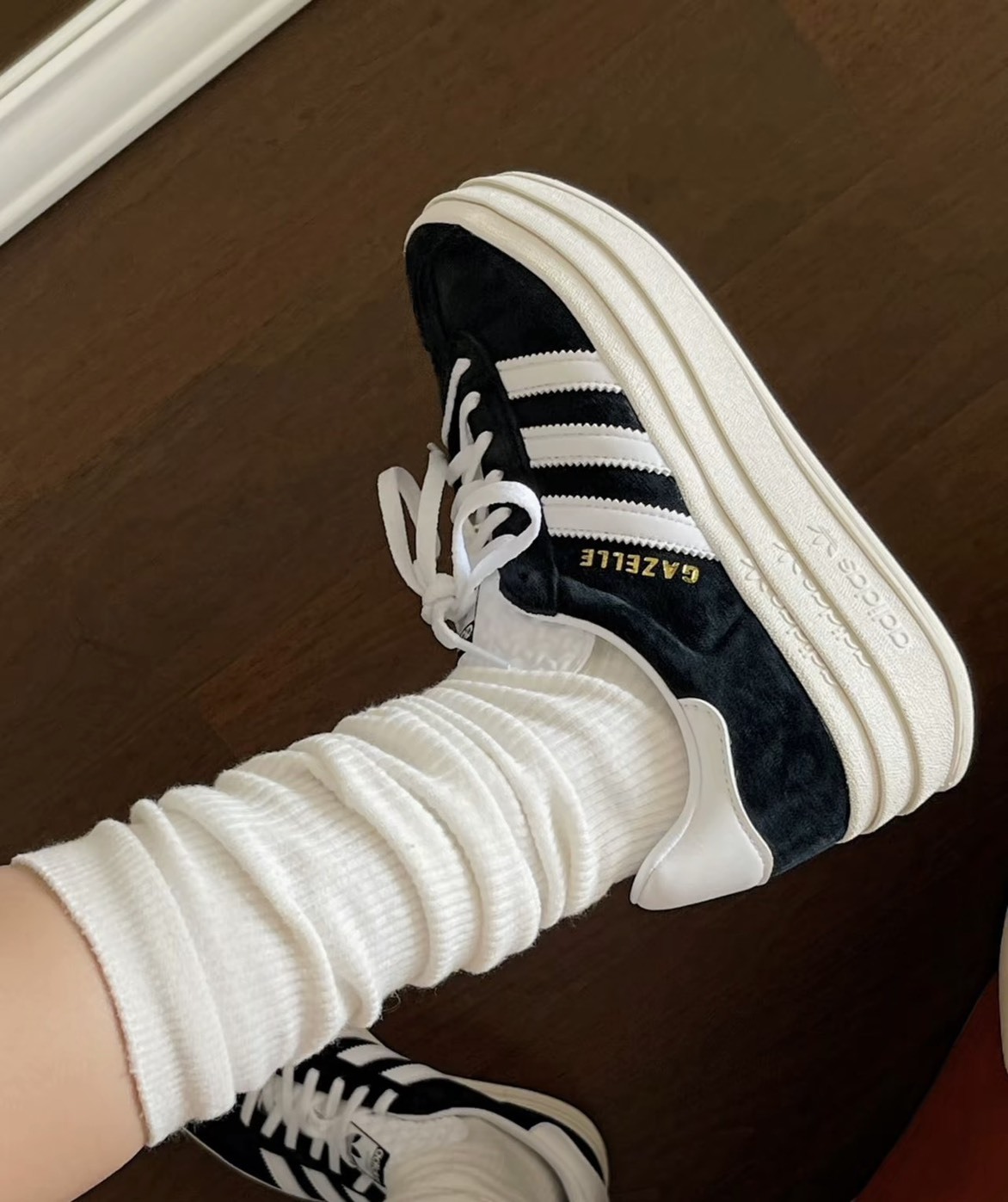 Adidas Originals Gazelle Bold 厚底黑白 HQ6912