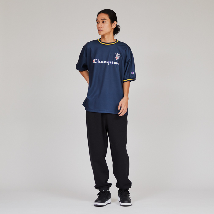 男款-AS 寬版印花運動短袖TEE-深藍（C3-B312-386）