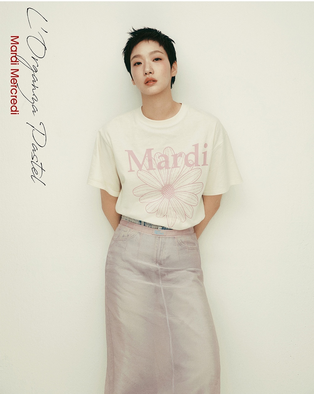 【現貨】｜只有兩件｜【MARDI🌼】TSHIRT FLOWERMARDI_CREAM PINKLAVENDER