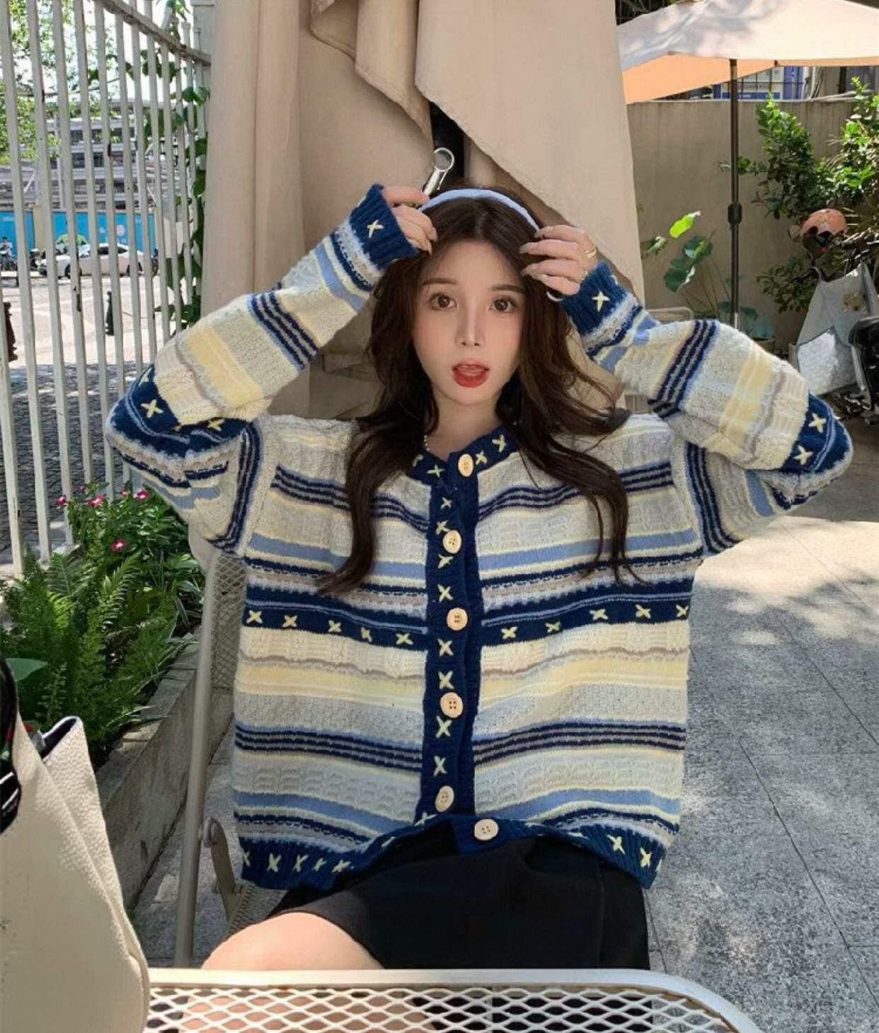 Ocean Star Drawstring Round-Neck Jacket