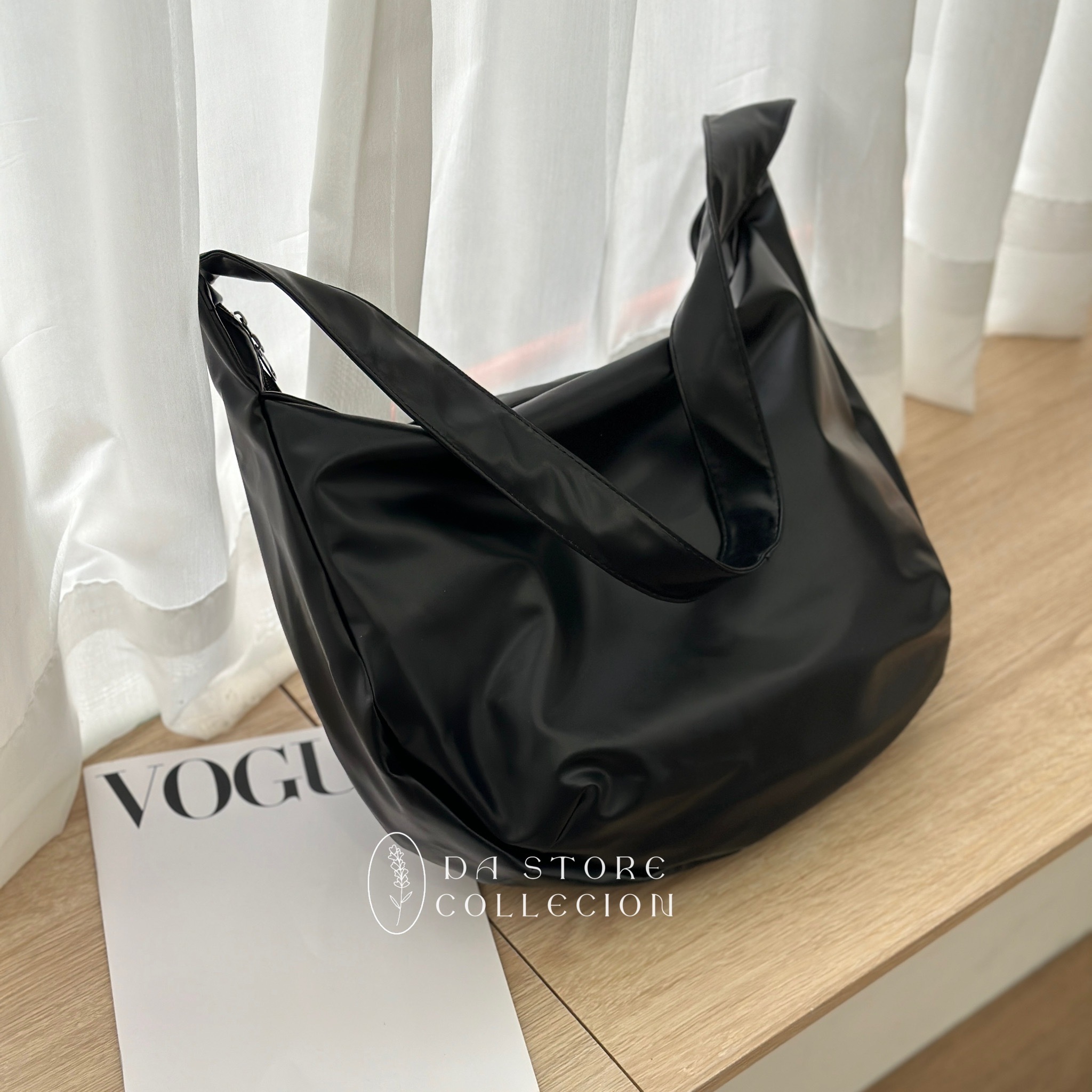 軟皮大容量斜跨包/單一色