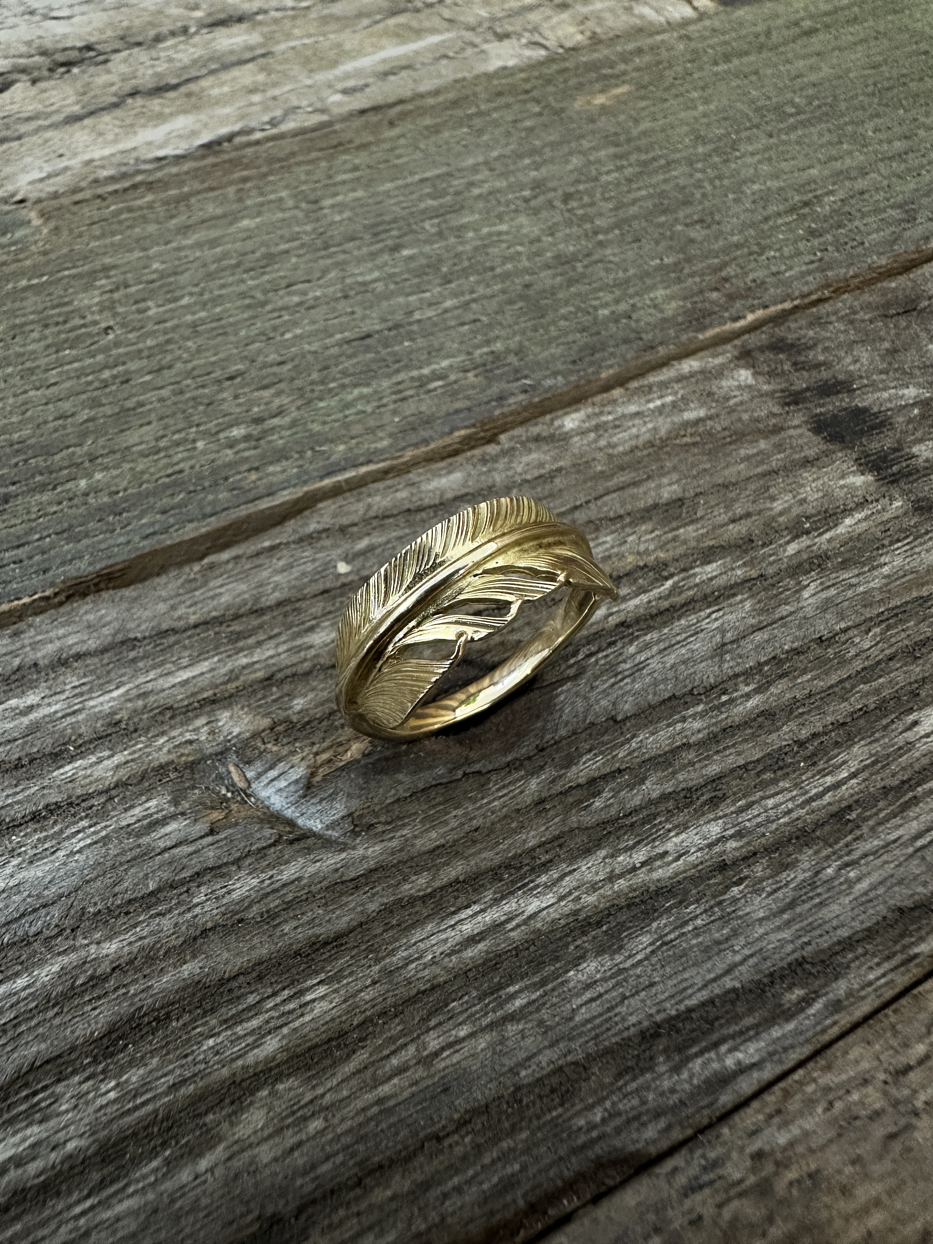 WAKAN K18 FEATHER RING S