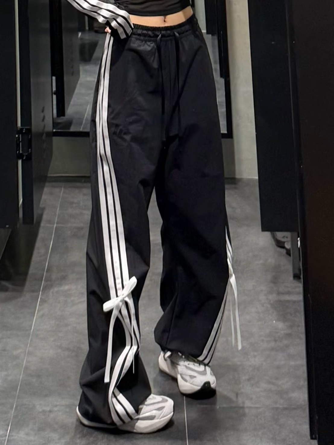 ADIDAS SS25 運動芭蕾 蝴蝶結 三條紋 長褲 JY7666