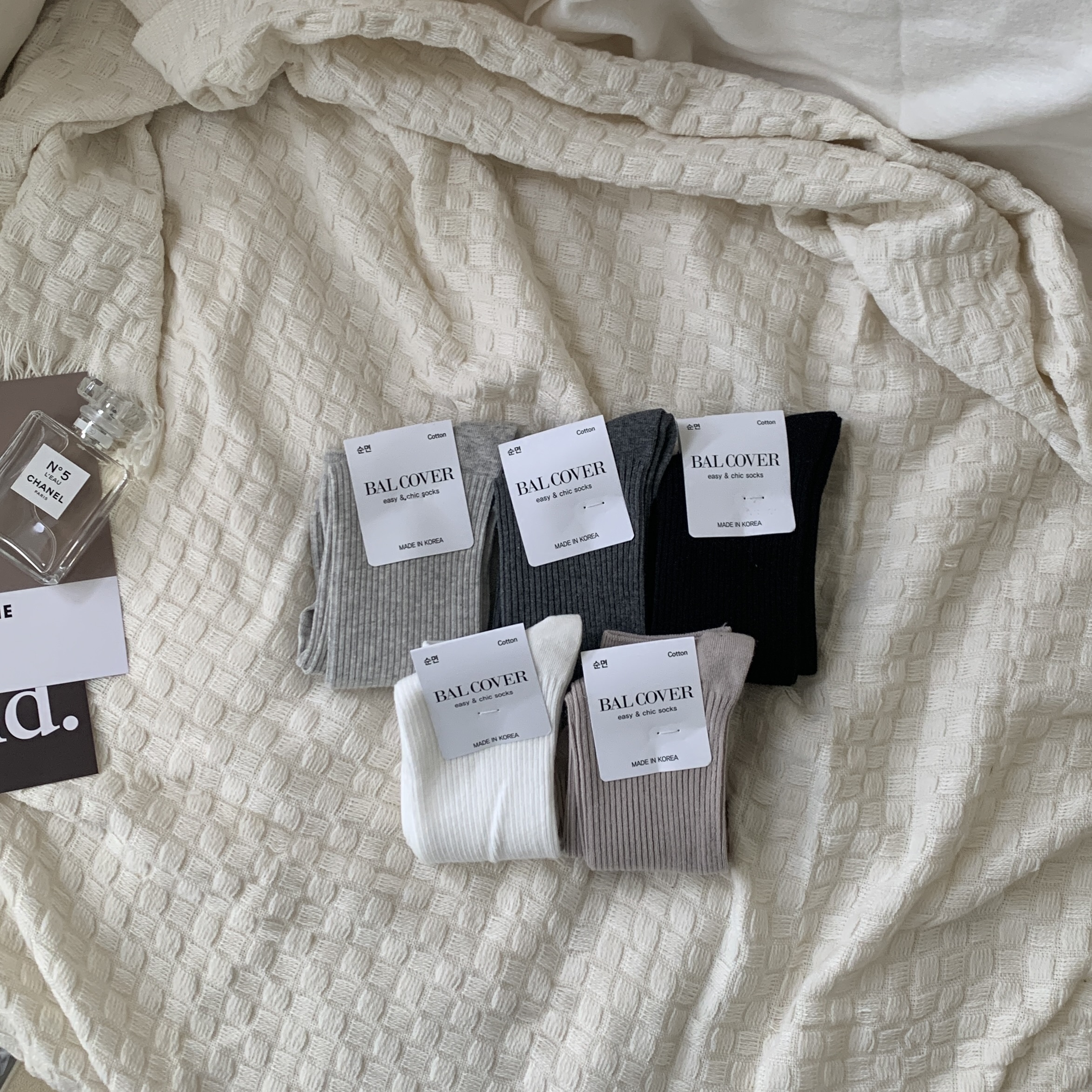 正韓—粗坑紋小腿襪