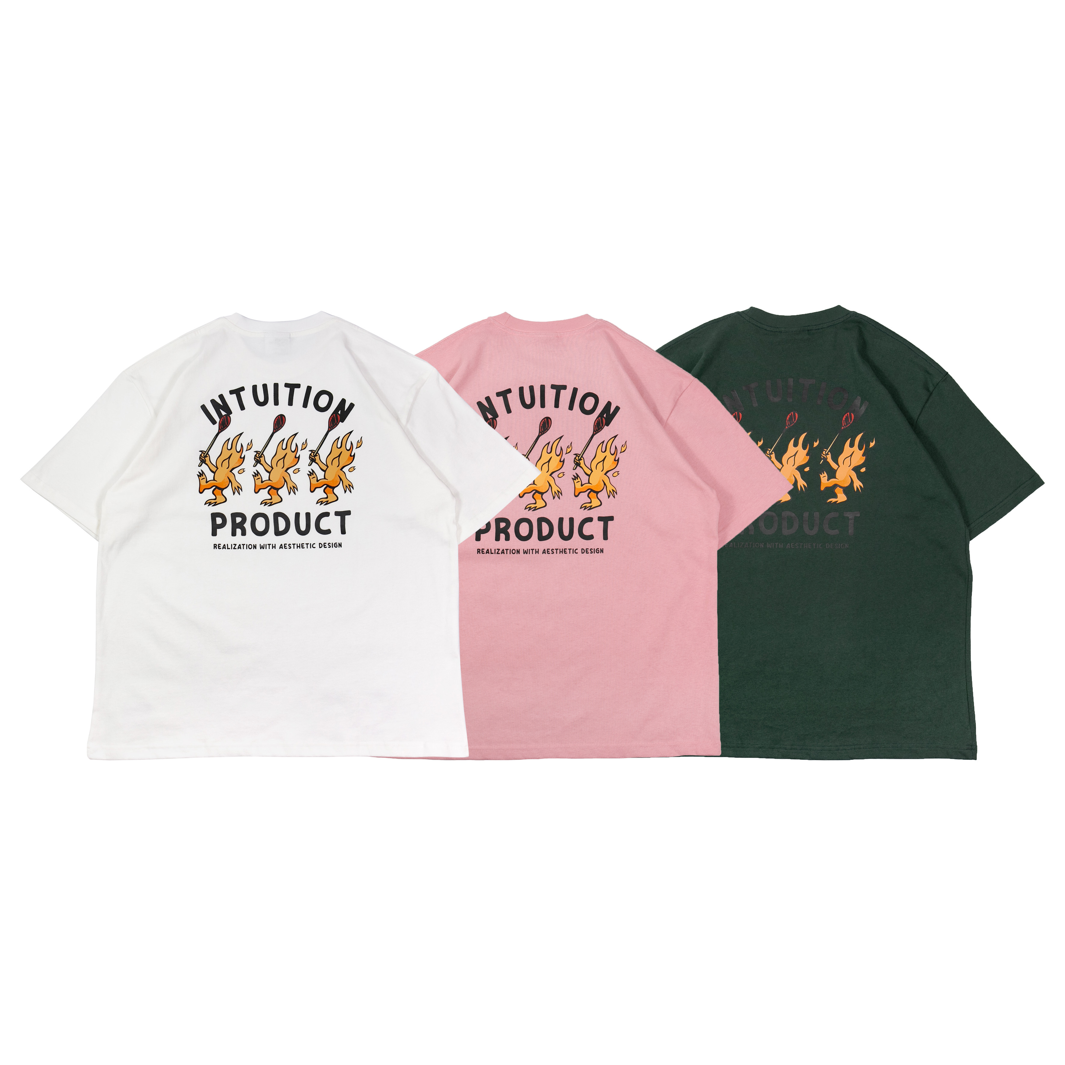 idealism｜ID25027 – Fire boys Tee (Green/White/Pink)