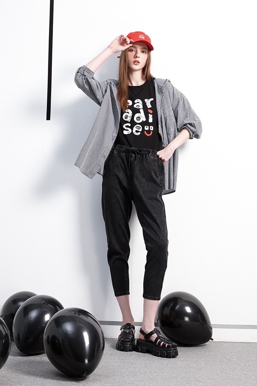 韓版時尚個性砂石水洗設計綁結休閒男友褲W6221