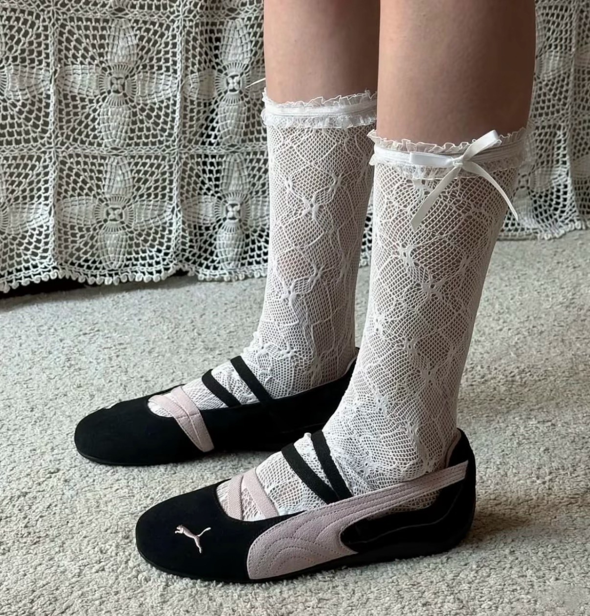 PUMA Speedcat Ballet 薄底芭蕾鞋（女款黑粉）