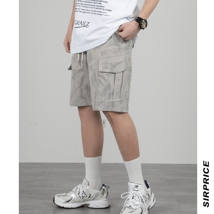 大理石紋工裝短褲