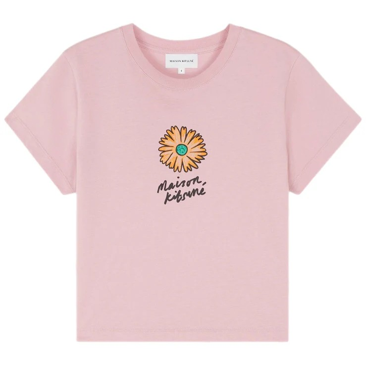 1FO0416-033 MAISON KITSUNE T-Shirt Pink #MW00123KJ0008 P623 (C-BR-E)
