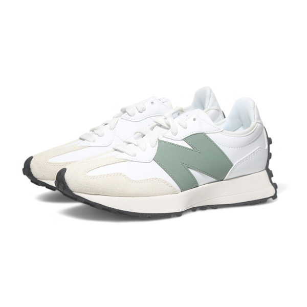 NEW BALANCE 休閒鞋 NB327 白綠 皮革 復古 男女 U327SKC