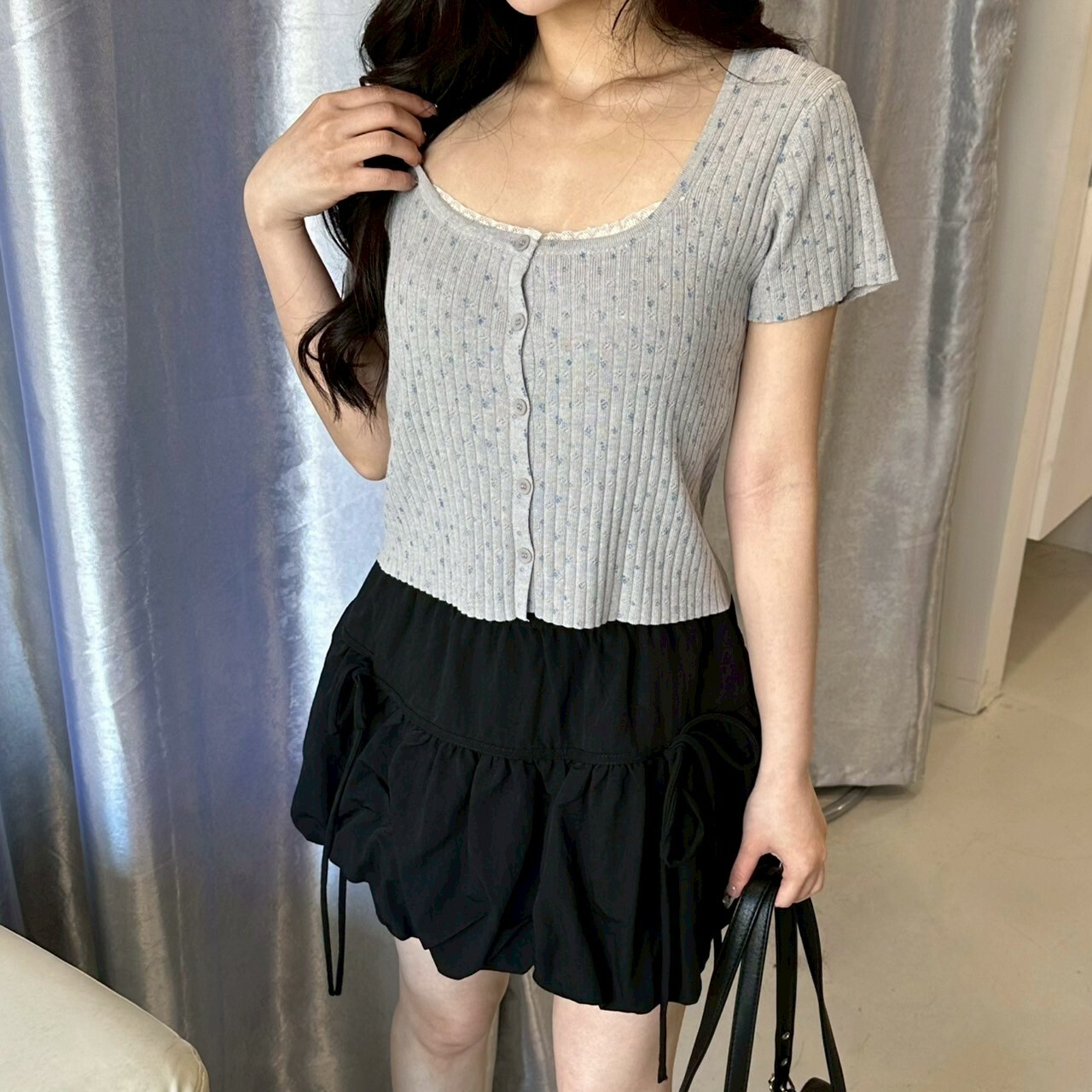 自帶蓬鬆感蝴蝶結花苞裙