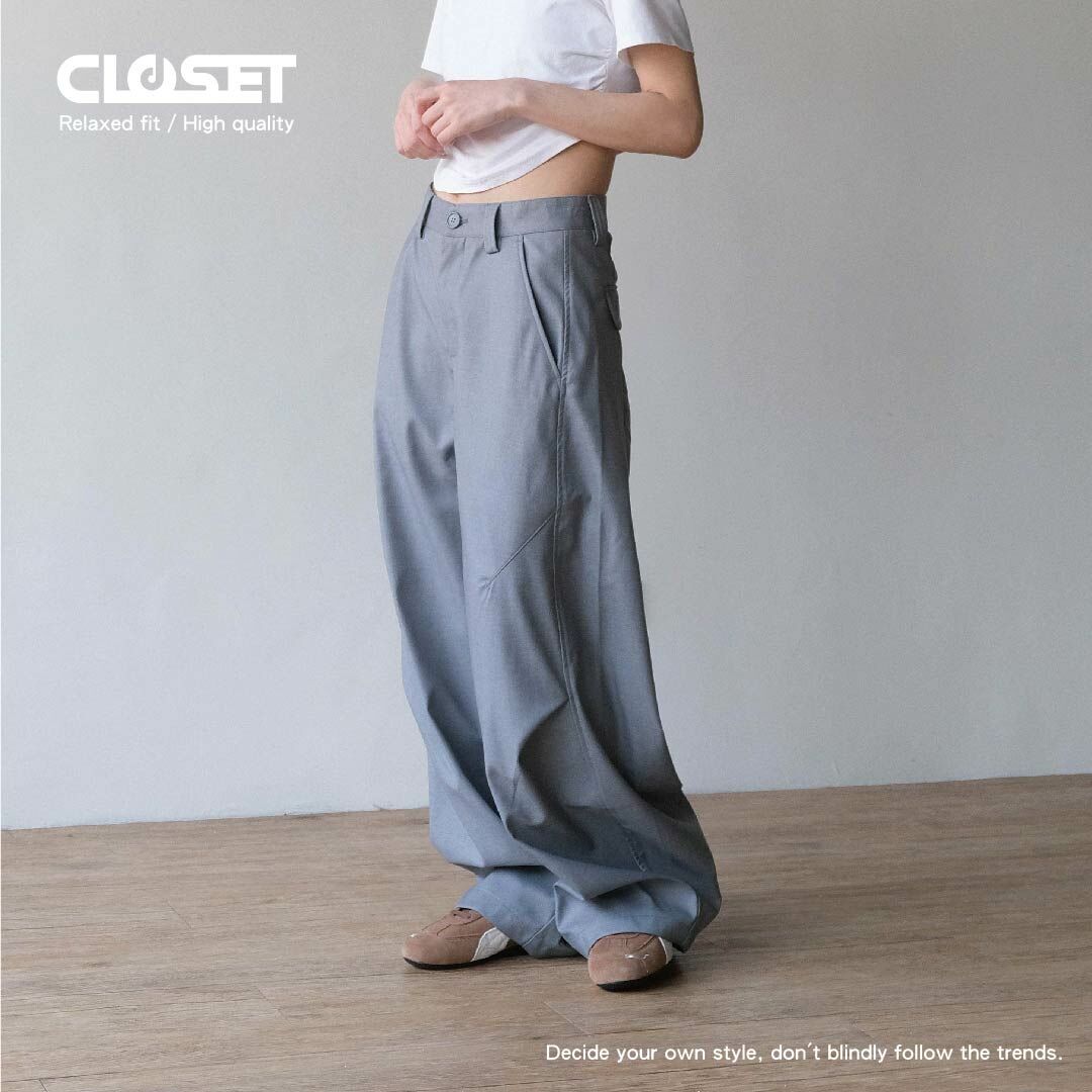 D.CLOSET 廓腿彎刀褲 西裝料質 LL01